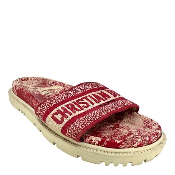 DIOR DWAY Toile De Jouy  Slide Sandals Size 39.5 - Picture 1 of 5